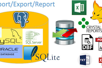 report, import, export data from database