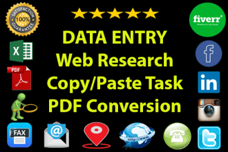 do data entry, web research, find 4 you phone, fax, email, web, address