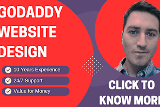 do godaddy website design, godaddy website redesign and landing page