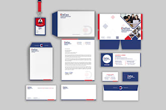 design eye catching stationary with business card letterhead