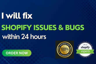 fix shopify issues and bugs within 24 hours