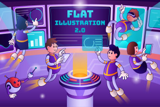 design flat dribbble illustration style for website and apps