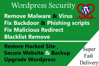 fix, remove  malware and restore hacked wordpress site