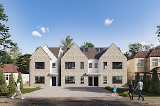 create 3d model and render exterior  for houses, buildings