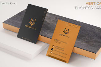 design a vertical business card or stationery