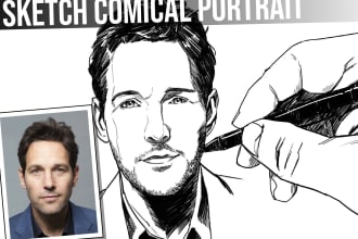 draw your photo into a cool sketch comic avatar portrait