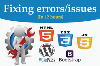 fix or debug any html, css, js and wordpress issues