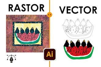 manually vector trace or redraw any image vector format