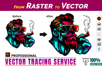 vectorize image, recreate logo or vector tracing
