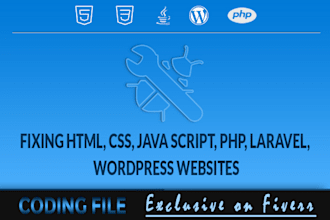 fix and update html php, laravel, wordpress websites
