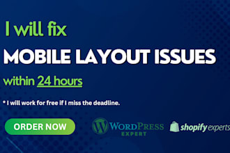 fix mobile layout and responsiveness issues within 24 hours