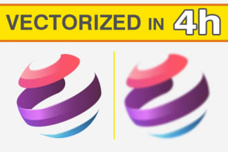 vectorize, convert, trace, or redraw logo fast