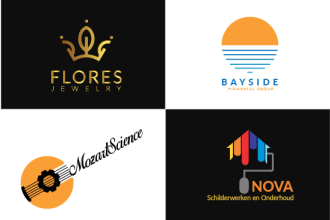 design unique flat minimalist modern signature logo