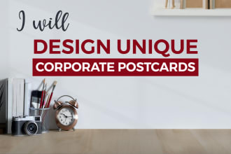 do unique postcard design within 24 hours