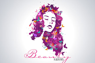 create unique watercolor feminine or signature logo