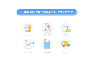 design hand drawn icons and illustrations