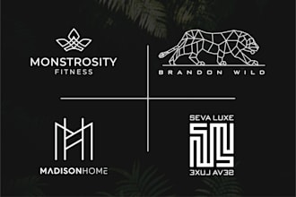 do modern monoline logo design with free a business card