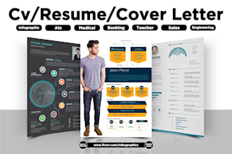 design custom infographic ats cv or resume or cover letter