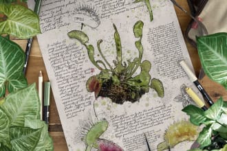 create a beautiful vintage botanical illustration poster