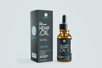 design cbd or hemp product packaging box and label