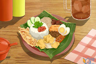 draw delicious food illustration