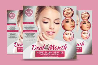 create hair extension, beauty salon, fashion event flyer