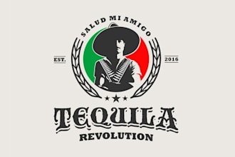 create a beautiful tequila revolution logo design