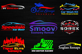 design automotive logo, car rental, car wash, auto mobile detailing