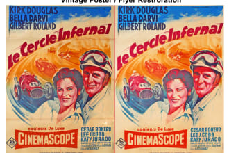 do vintage flyer or poster restoration