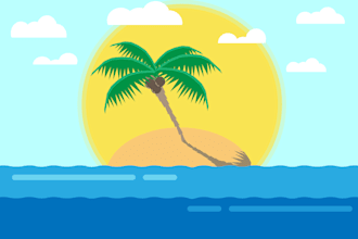 design a flat design landscape illustration