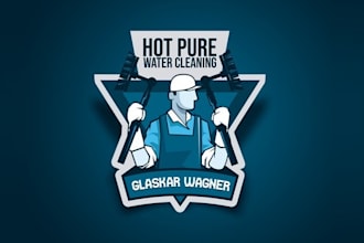 design energetic water cleaning logo