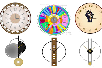 design custom wall clock in 2d and 3d cad
