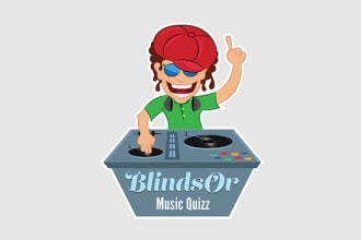design outstanding music quiz game logo
