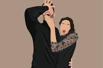 draw couple portrait illustration