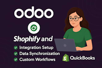 odoo integrate with shopify, woocommerce, and quickbooks