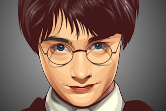 draw photo into awesome vector portrait
