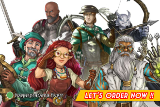 draw cool dnd character and fantasy concept art for you