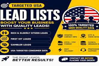 provide rich elderly citizen leads, first hit sweeps leads, gamblers leads