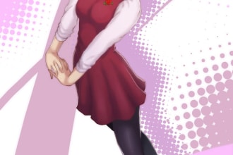 draw anime in semirealist for concept art, fanart, cover art