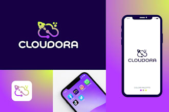 design modern tech, software, crypto, technology, startup and security logo