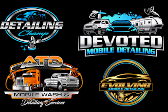make premium looking auto detailing and car wash logo