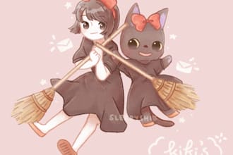 draw cute custom character artworks or illustrations
