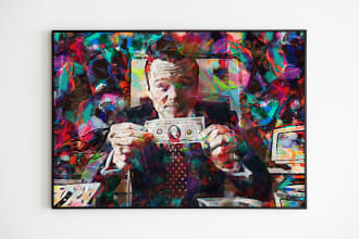 manually make colorful abstract digital canvas wall art