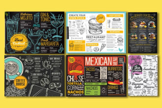 design professional attractive restaurant menu, food flyer