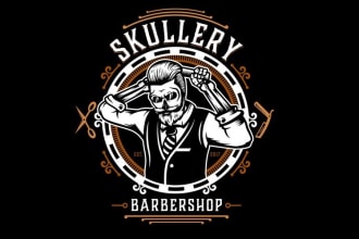 design creative modern luxury  barbershop logo for your business