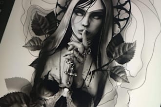 Top 5!  make tattoo designs in any style profesional tattoo artist