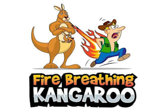 design fire breathing kangaroo chilli sauce  logo in 1 day