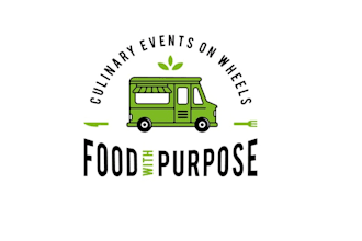 create a trendy logo for food with purpose  culinary experiences on wheels