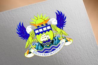 create a unique family crest coat of arms logo design