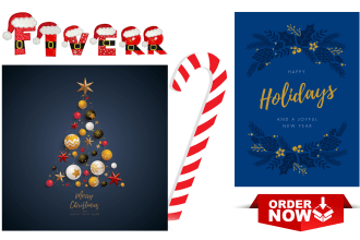design greeting card, posters and christmas logo makeover